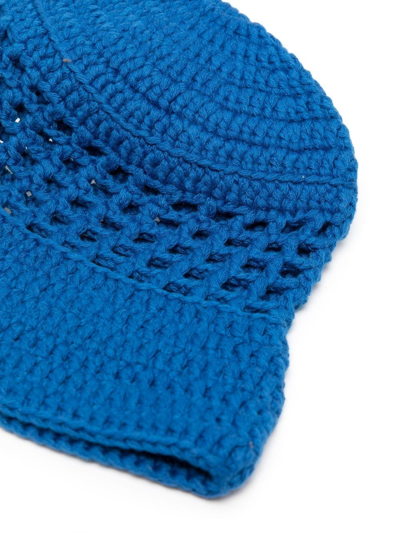 Solid & Striped Crochet Bucket Hat In Blue