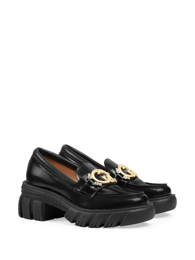 Shop Gucci Interlocking G Loafers In Black