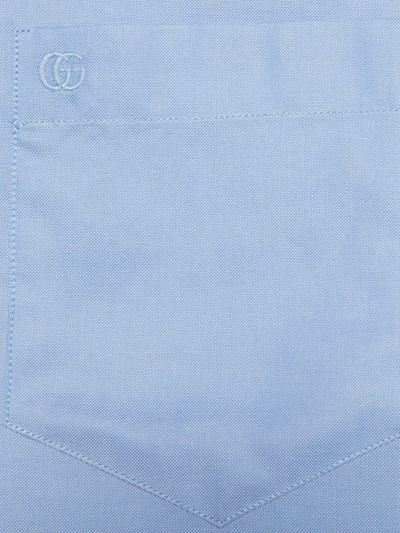 Shop Gucci Cotton Button-up Shirt In Blau