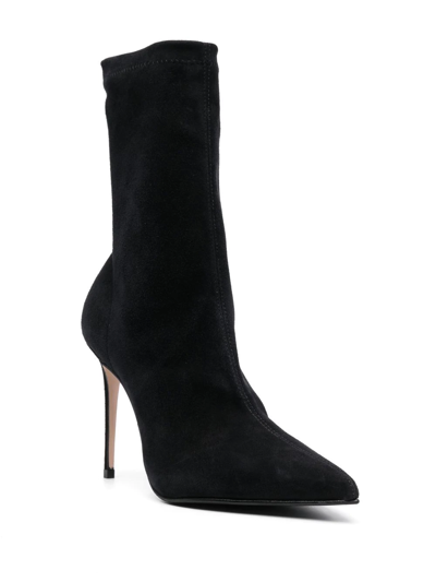 Shop Le Silla Eva 100mm Suede Ankle Boots In Black