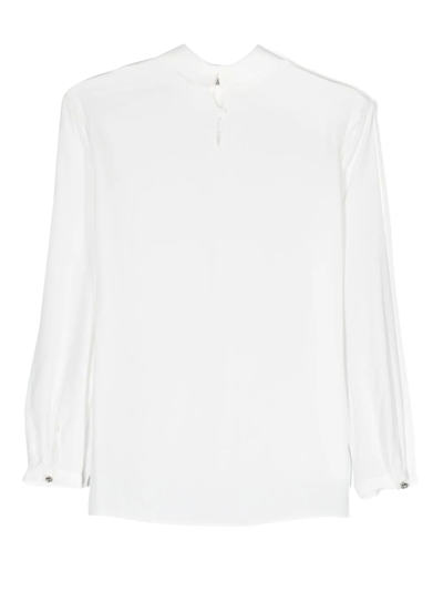 Shop Simonetta Teen Wide-sleeved Button-cuffs Shirt In 白色