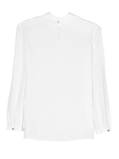 Simonetta Teen Wide-sleeved Button-cuffs Shirt In 白色