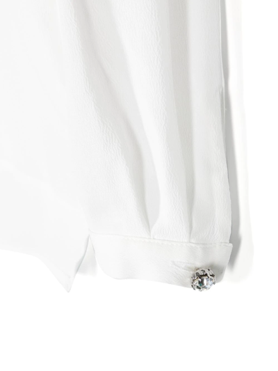 Simonetta Teen Wide-sleeved Button-cuffs Shirt In 白色