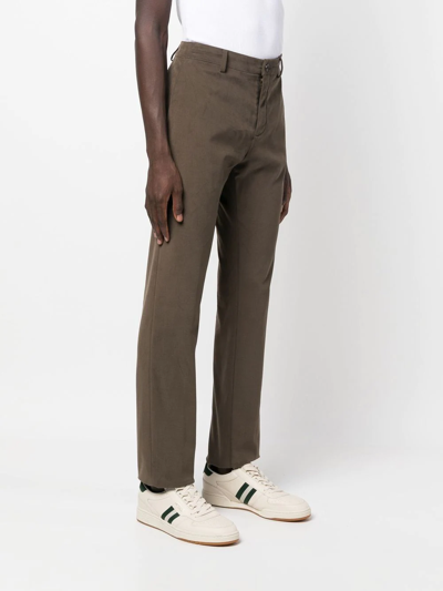 Shop Paul & Shark Four-pocket Cotton Straight Trousers In 褐色