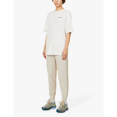 Shop Patagonia Ahnya High-rise Organic Cotton And Recycled Polyester-blend Jogging Bottoms In Dyno White