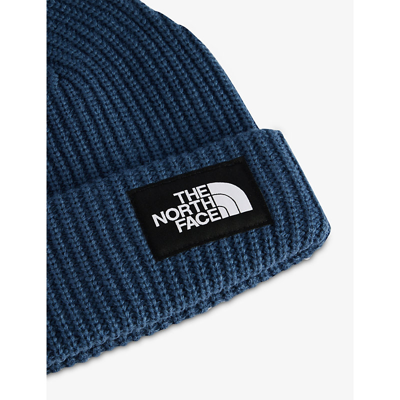 Shop The North Face Salty Dog Logo-patch Woven-knit Beanie Hat In Shady Blue