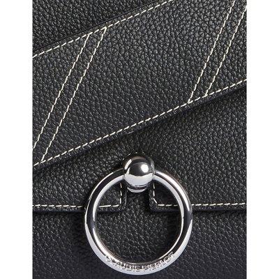 Shop Claudie Pierlot Women's Noir / Gris Anouchka Small Leather Crossbody Bag