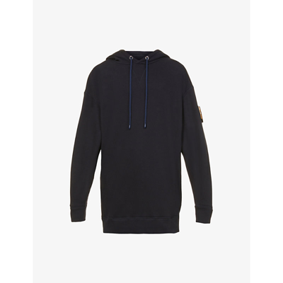 Shop Moncler Genius X Jw Anderson Brand-appliqué Cotton-jersey Hoody In Black