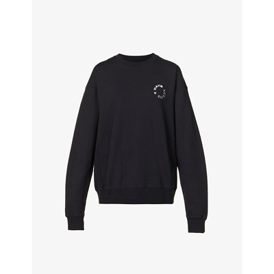 Shop 7 Days Active Monday Logo-print Organic Cotton Sweatshirt In Black
