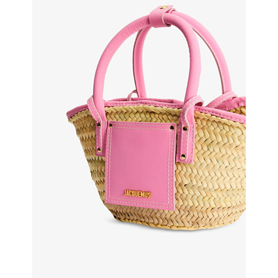 Shop Jacquemus Women's Light Pink Le Panier Soleil Petite Woven Straw Tote Bag