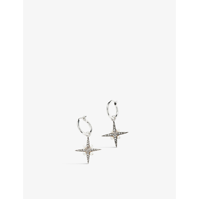 Shop Missoma Women's Silver Harris Reed X Star Sterling-silver, Pearl And Cubic Zirconia Hoop Earrings