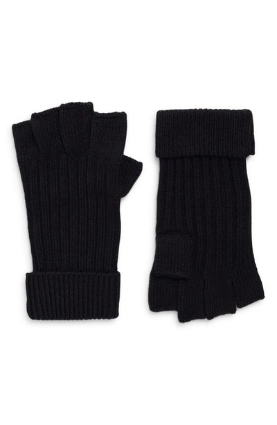 Shop Allsaints Rib Mix Gloves In Black