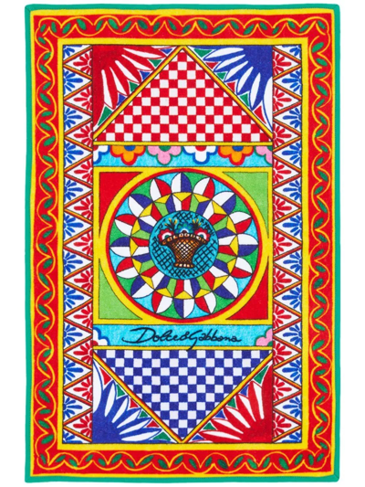 Dolce & Gabbana Carretto Siciliano Foulard-print Guest Towel In Red