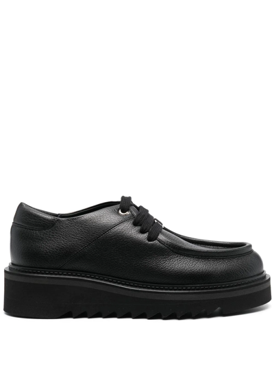Shop Ferragamo 50mm Chunky Lace-up Oxford Shoes In Schwarz