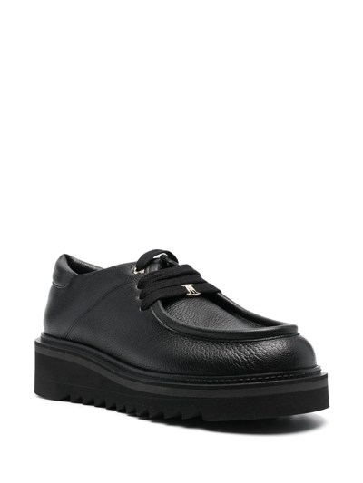 Shop Ferragamo 50mm Chunky Lace-up Oxford Shoes In Schwarz
