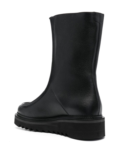 Ferragamo Euralio Genuine Shearling Lined Boot In Schwarz