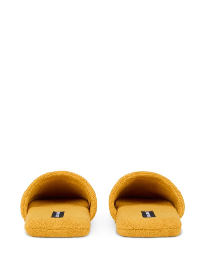 Dolce & Gabbana Abstract-print Terry Slippers In Gelb