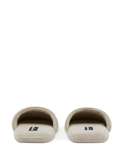 Dolce & Gabbana Leopard-print Terry Slippers In Nude