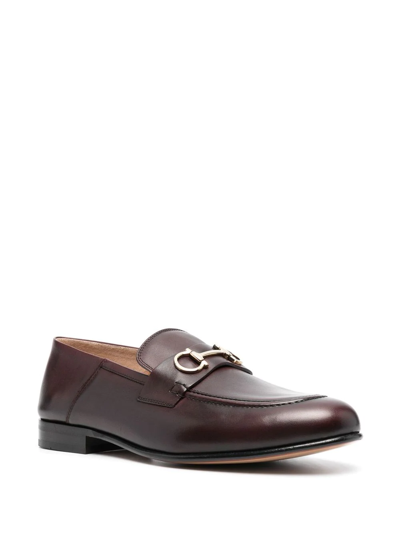 Ferragamo Ottone Gancini-buckle Loafers In Violett