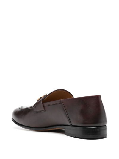 Ferragamo Ottone Gancini-buckle Loafers In Violett