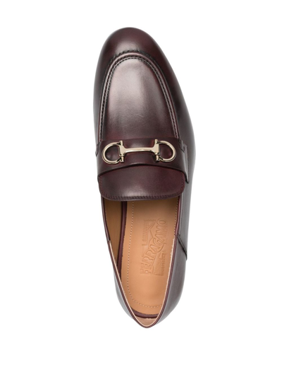 Ferragamo Ottone Gancini-buckle Loafers In Violett