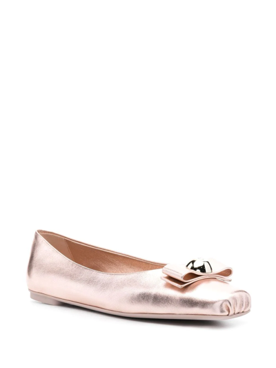 Ferragamo 10mm Pina Bow-detail Ballerinas In Rosa