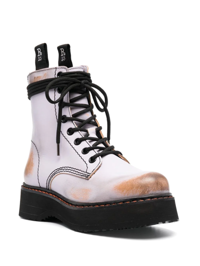 Shop R13 Single Stack Combat Boots In Violett