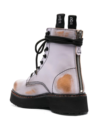 Shop R13 Single Stack Combat Boots In Violett