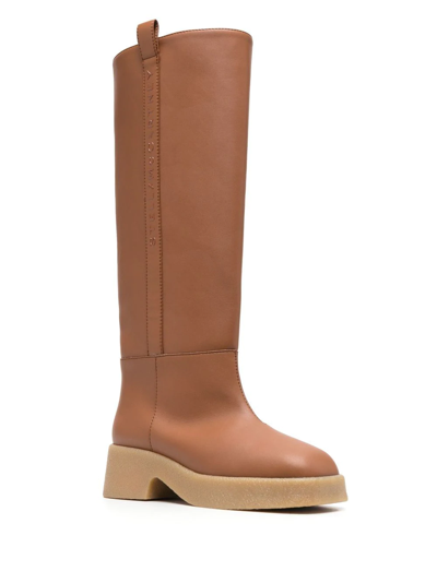 Stella Mccartney Skyla Knee-high Platform Boots In Black