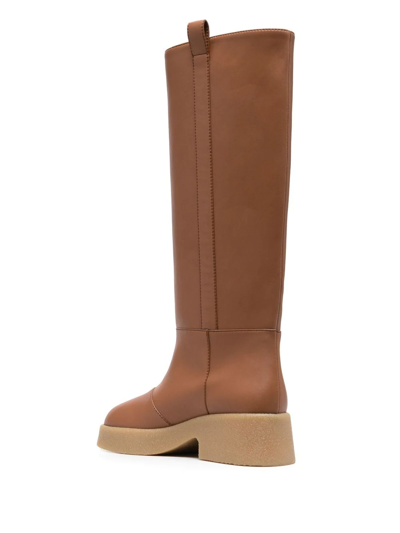 Stella Mccartney Skyla Knee-high Platform Boots In Black