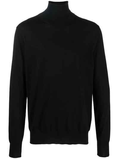 Jil Sander Cashmere-knit Roll-neck Jumper In Schwarz