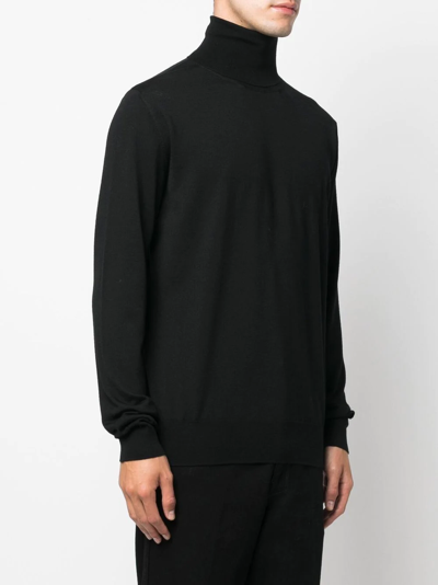 Shop Jil Sander Fine-knit Roll-neck Jumper In Schwarz