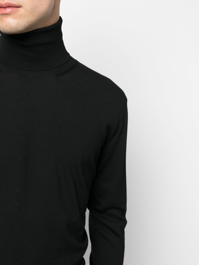 Shop Jil Sander Fine-knit Roll-neck Jumper In Schwarz