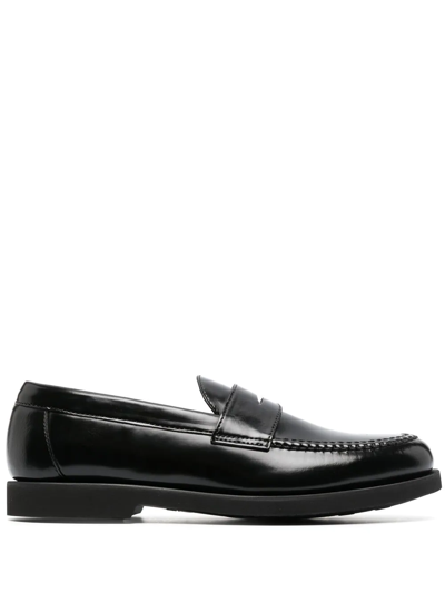 Shop Sebago Slip-on 24mm Leather Loafers In Schwarz