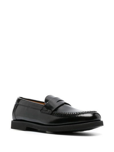 Shop Sebago Slip-on 24mm Leather Loafers In Schwarz