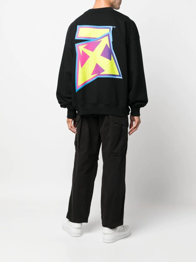 Off-white Arrows Print Crew Neck Sweatshirt In Schwarz