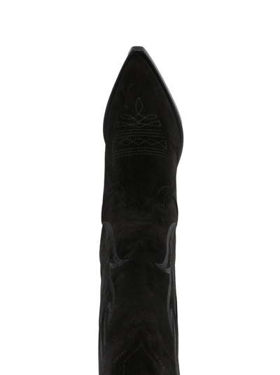Sonora Roswell 35 Texan Ankle Boots In Black Suede In Schwarz