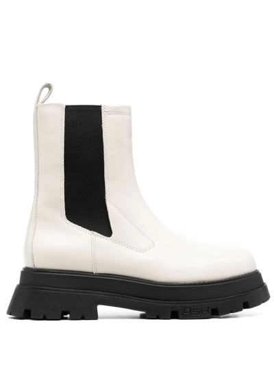 Shop Ash Elite 03 Leather Ankle Boots In Weiss