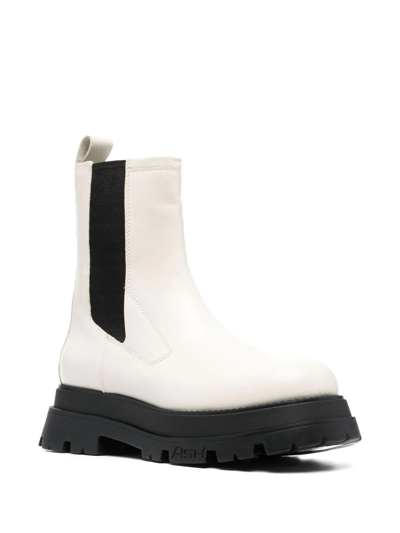 Shop Ash Elite 03 Leather Ankle Boots In Weiss