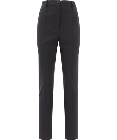 Shop Dolce & Gabbana Tailored Pants With Crease In Black
