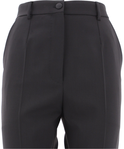 Shop Dolce & Gabbana Tailored Pants With Crease In Black