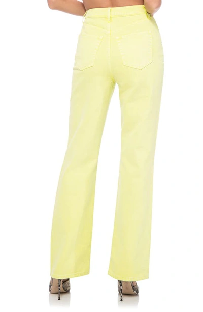 Shop Afrm Heston High Waist Straight Leg Jeans In Canary Yellow Wash