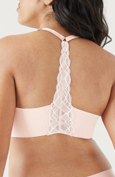 Shop True & Co. True & Co Triangle Lace Racerback Bralette In Peony