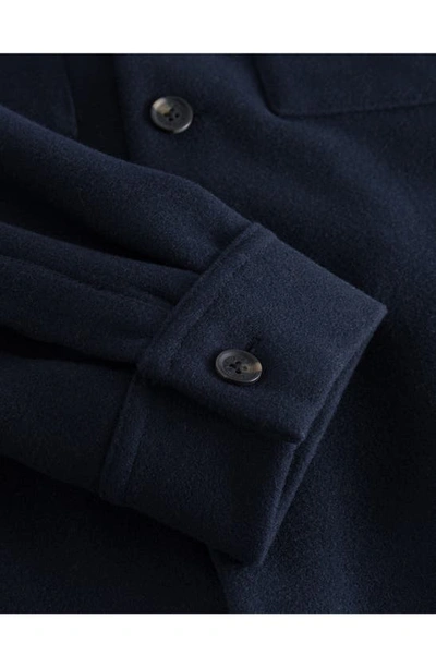 Shop Les Deux Marseille Hybrid Wool Blend Shirt Jacket In Dark Navy