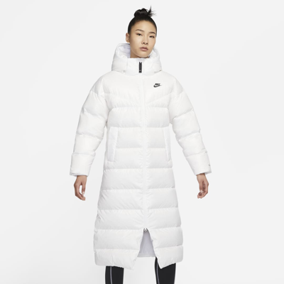 Shop Nike Women's  Sportswear Therma-fit City Series Parka In White