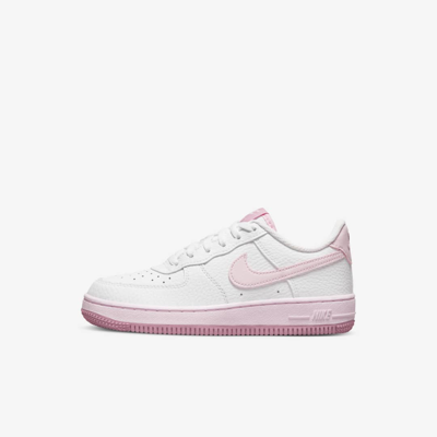 Shop Nike Force 1 Little Kids' Shoes In White,elemental Pink,medium Soft Pink,pink Foam