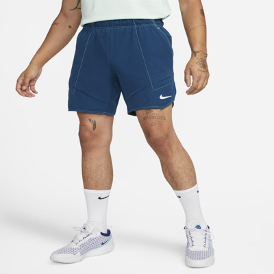 Shop Nike Men's Court Dri-fit Advantage 7" Tennis Shorts In Blue