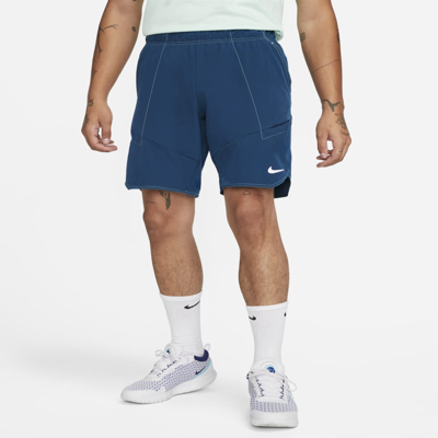 Shop Nike Men's Court Dri-fit Advantage Tennis Shorts In Blue