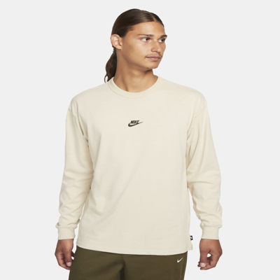 Shop Nike Men's  Sportswear Premium Essentials Long-sleeve T-shirt In Brown