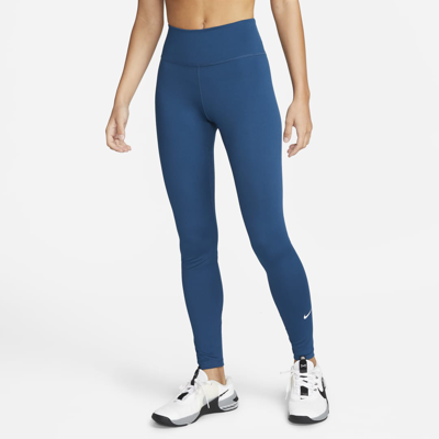 Shop Nike Women's One Mid-rise Leggings In Blue